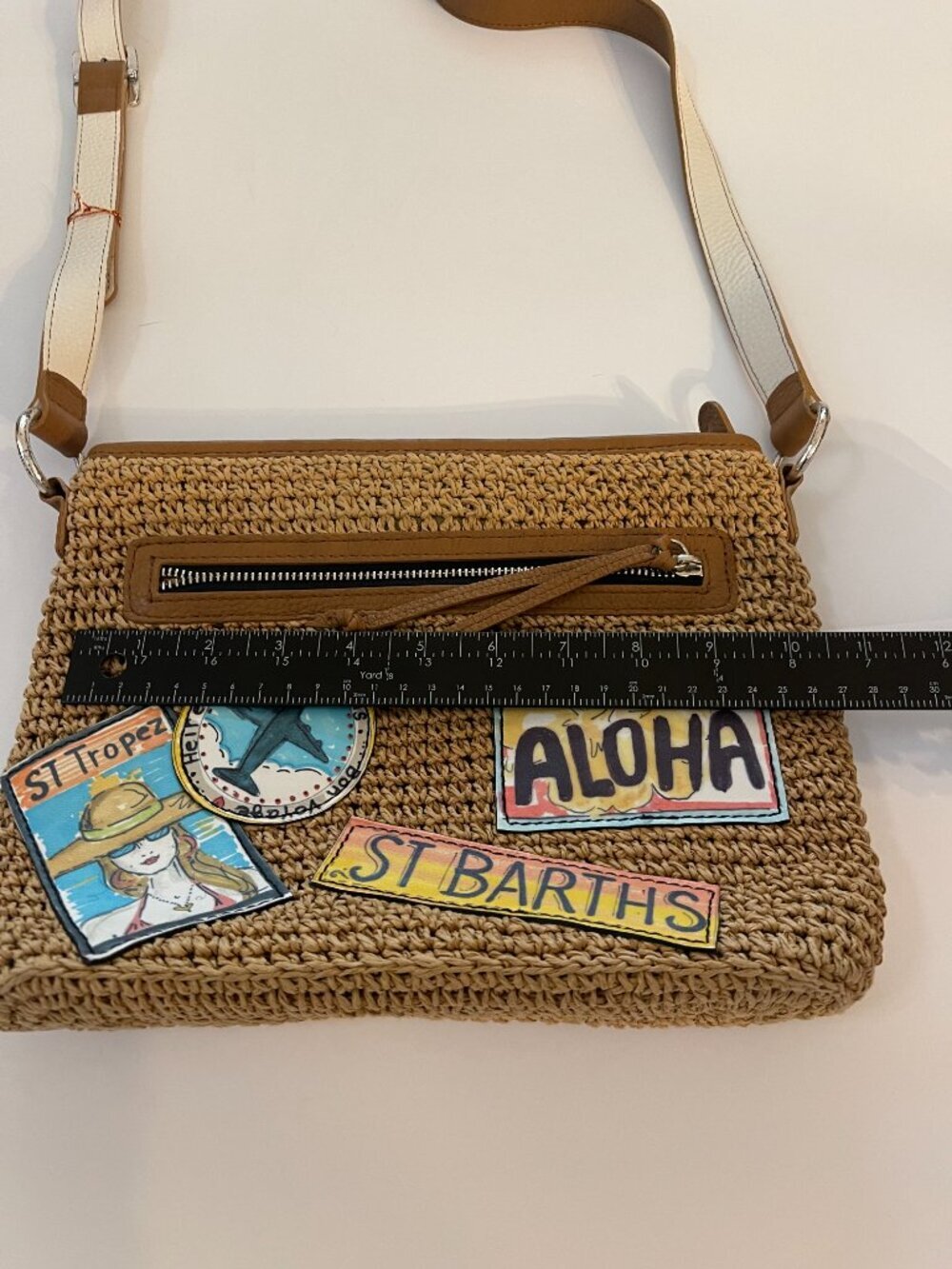 Brighton Tom Clancy Crochet Jute Jet Travel Crossbody Bag Boho Summer - Picture 2 of 9